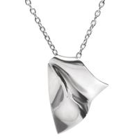 GEORG JENSEN HAH系列925氧化純銀皺褶造型吊墜項鍊