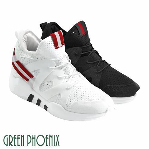 GREEN PHOENIX 國際精品織帶軟片彈力鬆緊德國萊卡布內增高休閒鞋U28-20210