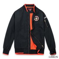 GIBBON 美式電繡棒球飛行外套‧黑色