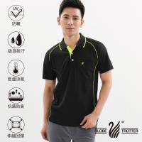遊遍天下 MIT男款抗UV吸濕排汗機能POLO衫/黑色
