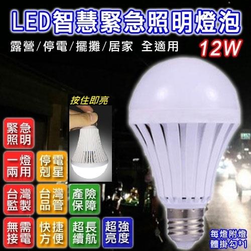 LED智慧緊急照明燈泡12W  2入組