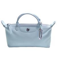 LONGCHAMP The Year of The Dog系列經典LE PLIAGE CUIR羊皮短把手提包(迷你-晨曦藍)