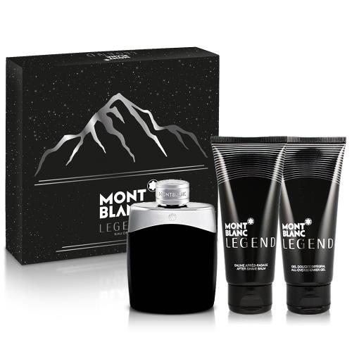 MONTBLANC 萬寶龍 傳奇經典男性淡香水禮盒(淡香水100ml+沐浴精100ml+鬍後乳100ml)