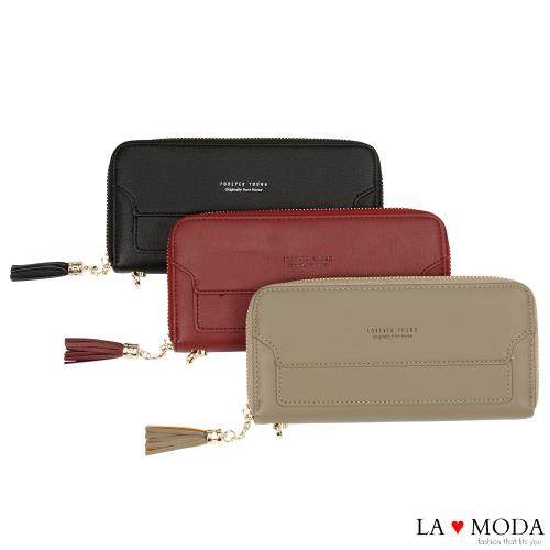 La Moda 熱銷經典流蘇手挽大容量長夾手機包(共3色)