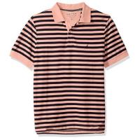 NAUTICA 2018男時尚舒適透氣珊瑚黑條紋短袖POLO