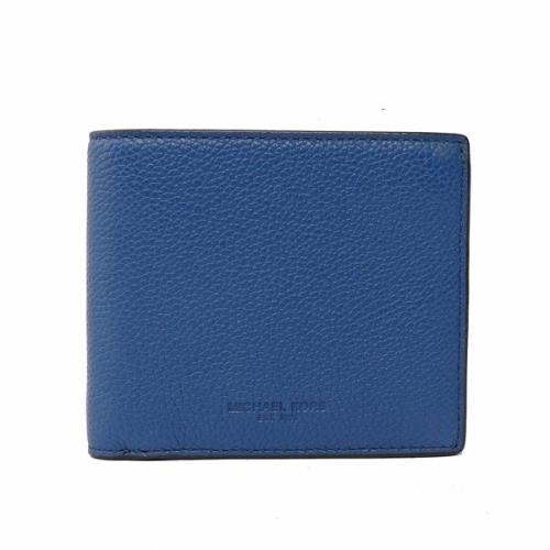 MICHAEL KORS 壓紋LOGO對開8卡短夾(丹寧藍) 36T7LRUF1L DENIM