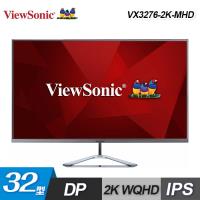 【ViewSonic 優派】32型 IPS 2K 無邊框寬螢幕 (VX3276-2K-MHD) 【贈保冰保溫袋】