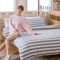 BUHO (城影光廊) 天然嚴選純棉雙人加大三件式床包組