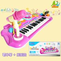 【Playful Toys 頑玩具】電子琴+拍拍鼓(拍拍鼓 音樂琴兒童樂器玩具 電子鋼琴 外接mp3 麥克風 二合一琴鼓)