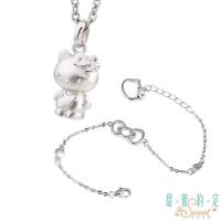 甜蜜約定 HelloKitty 心情城堡純銀墜子 送項鍊+小確幸純銀手鍊