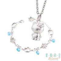 甜蜜約定 HelloKitty 心情城堡純銀墜子 送項鍊+雪國之戀純銀手鍊