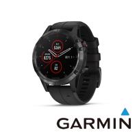 GARMIN fenix 5 Plus 多功能運動GPS腕表(ADLC石墨灰錶圈搭黑色矽膠錶帶)