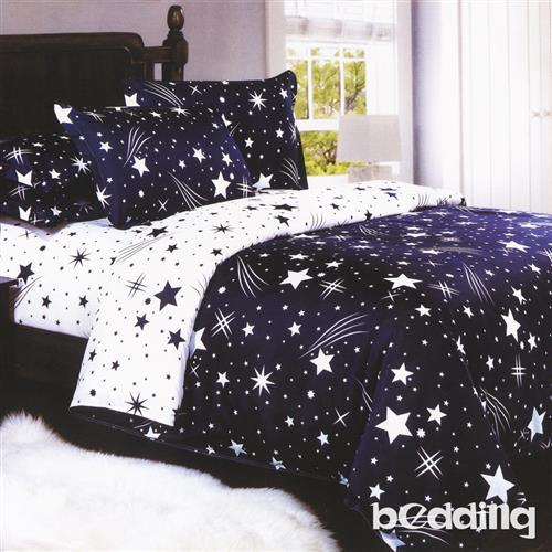 BEDDING-活性印染雙人薄式床包+薄式被套四件組-流星雨