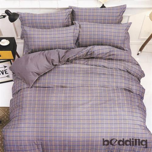 BEDDING-活性印染雙人薄式床包+薄式被套四件組 -可可西里