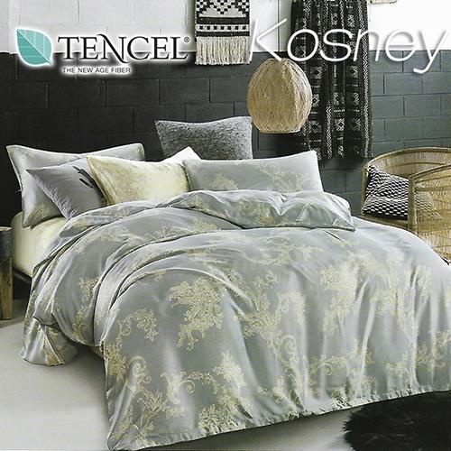 KOSNEY 星情灰 雙人100%天絲TENCEL四件式兩用被床包組