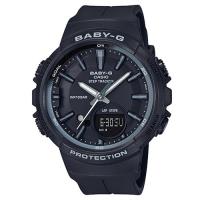 【CASIO】BABY-G 女孩愛慢跑系列計步功能休閒錶-黑(BGS-100SC-1)