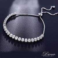 DINA JEWELRY蒂娜珠寶 排鑽包鑲 CZ鑽造型伸縮手鍊 (KS7365)
