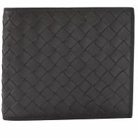 BOTTEGA VENETA 196207 經典編織小牛皮中短夾.深咖
