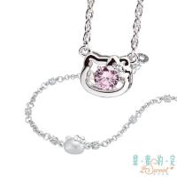 甜蜜約定 HelloKitty 幸運小物純銀項鍊+陪伴純銀手鍊
