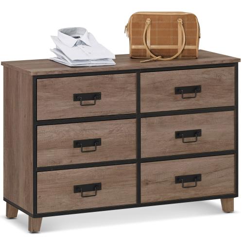 MY傢俬 美式工業風木質3.6尺六斗櫃