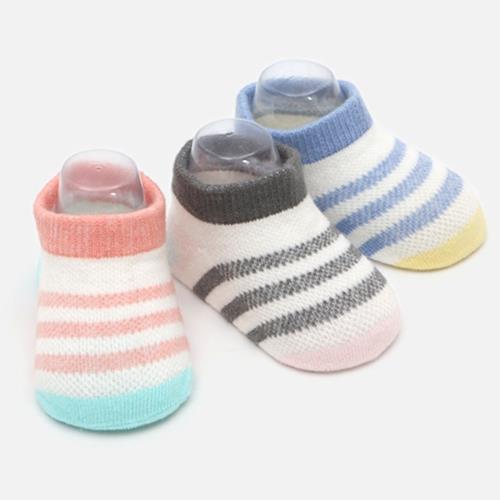 【三雙入】嬰兒襪童襪 薄款條紋寶寶襪子 新生兒船襪 