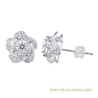 King Star 60分鑽石14K金花語耳環
