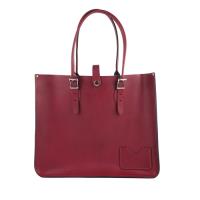 【The Leather Satchel Co.】英國原裝手工牛皮寬版托特包 手提包 肩背包 精湛工藝 (葡萄紅)