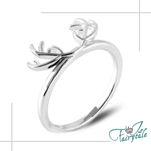 【伊飾童話】自信鹿角＊文藝電鍍純色尾戒指/2色可選