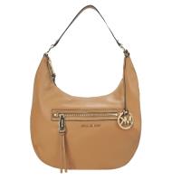 MICHAEL KORS logo吊飾彎月造型皮革肩背包(奶茶色)
