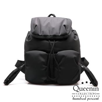DF Queenin日韓 - 日雜簡約空氣感加棉後背包-共2色
