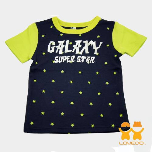 【LOVEDO-艾唯多童裝】銀河之星 拼色短袖T恤 (深藍) BSH13441