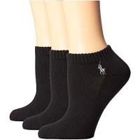 Ralph Lauren 2018女馬球腳踝網格面黑色短襪3入組