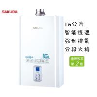 櫻花牌DH1635A 16L 智能恆溫強制排氣熱水器(天然瓦斯)
