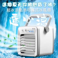 KISSDIAMOND 超酷涼負離子USB攜帶型冰風扇水冷扇(冷氣/冷風/淨化/過濾/舒適/自然風/車用/居家/辦公)
