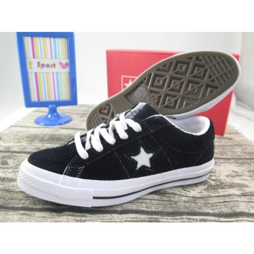 Converse ONE STAR 復古籃球鞋 麂皮黑 男女款   isport愛運動全新正品 158369C