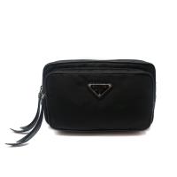 【PRADA】 經典三角牌尼龍腰包 (1BL010-黑)