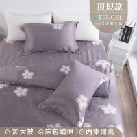 夢工場 空翠漸晚天絲頂規款兩用被鋪棉床包組-雙人