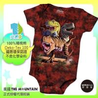 摩達客(預購)美國進口The Mountain 雷克斯龍群 精梳純棉嬰幼兒短袖包屁衣 (國際環保認證天然染料安心穿)