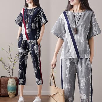 KW韓國. M~3XL 柔情佳人清新印花套裝