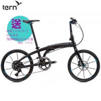 Tern Verge X11 22吋11速鋁合金折疊車-消光黑底黑標-藍線
