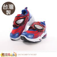 魔法Baby 男童運動鞋 台灣製蜘蛛人輕量閃燈運動鞋~sa85142
