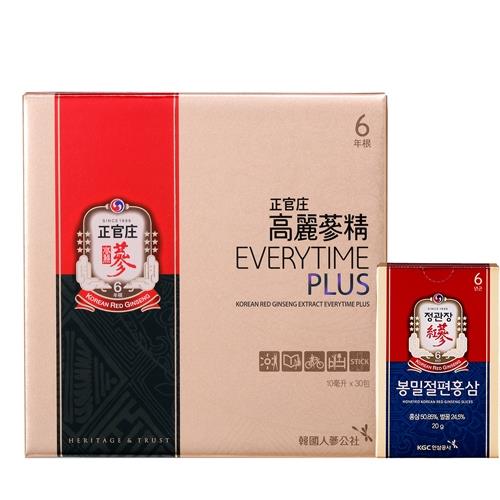 【正官庄】高麗蔘精EVERYTIME PLUS30包(送蜂蜜人蔘切片20g)