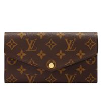 LV M62235經典SARAH系列Monogram帆布印花暗釦長夾(芭蕾粉)