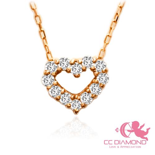 【CC DIAMOND】日本愛心系列 0.10克拉鑽石項鍊 愛心套鍊