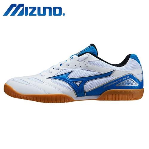 【MIZUNO 美津濃】WAVE CROSSMATCH PLIO CN3 男女 桌球鞋 白藍 81GA183627