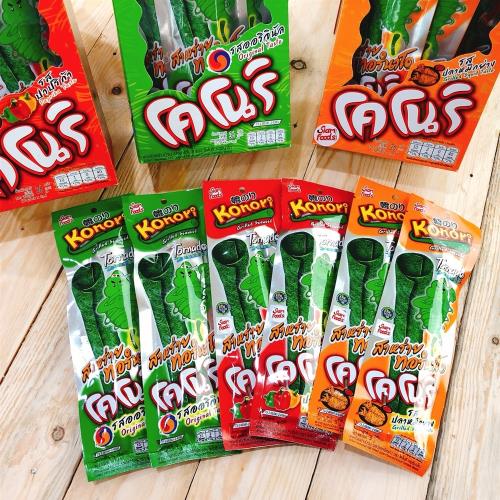 泰國熱賣海苔 KONORI-小旋風經典烤海苔18盒(12支/盒);三種口味任選(焦糖/辣味/魷魚)