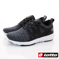 LOTTO樂得-潮流編織慢跑鞋-MR6930黑(女段)