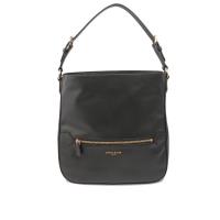 LONGCHAMP 平紋小牛皮肩背HOBO包(黑色)1303888001
