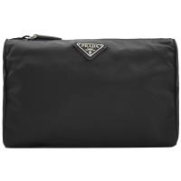 PRADA 1NA011 經典三角LOGO尼龍萬用包/化妝包.黑色