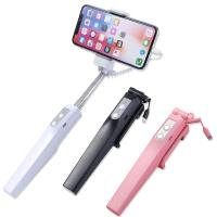 DIVI 新款美型!! APPLE iPhone X iPhone8 Plus iPhone8 美顏補光後視鏡 線控自拍棒 自拍伸縮棒